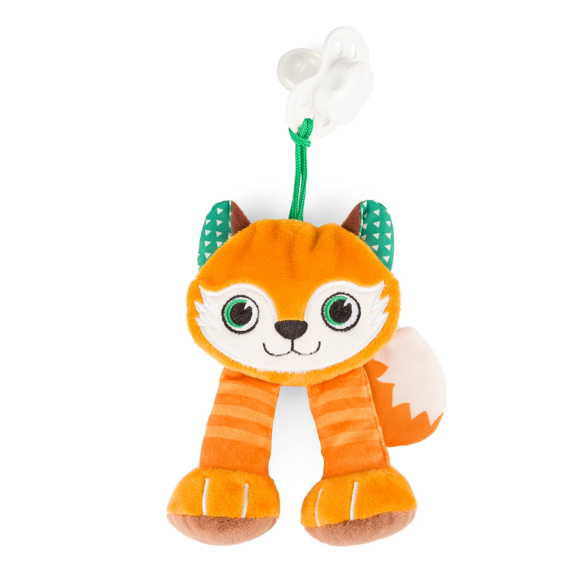 BooginHead Universal Pacifier Holder Stuffed Animal, Infant Toddler Boys and Girls, Red Fox