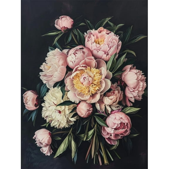 Cross-Stitch Counted Kits Pink peony flowers Cross Stich Embroidery Starter Kit 16x20in