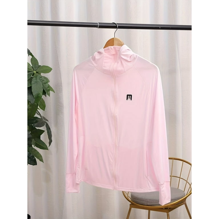 UV protection zip hoodie ピンク Girl's Zip Up Hoodie