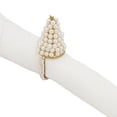 thumbnail image 3 of Saro Lifestyle Pearl Christmas Tree Napkin Ring (Set of 4), 3 of 5