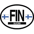 thumbnail image 1 of FINLAND FLAG, Waterproof UV Coated, Famous Reflective OVAL Sticker DECAL , 3.5" x 4.75", 1 of 1