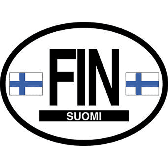 FINLAND FLAG, Waterproof UV Coated, Famous Reflective OVAL Sticker DECAL , 3.5" x 4.75"