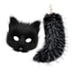 thumbnail image 5 of Máscara y cola de Therian para mujer, llavero de peluche con cola para club nocturno de carnaval Negro, 5 of 8