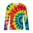 thumbnail image 5 of Donemore Men's Fashion Long Sleeve Round Neck Tie-Dye Print Casual Breathable Shirt Trendy Street Style Versatile Design Comfortable Daily Wear Tops, 5 of 5