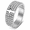 Silver, variant on Men’s Stainless Steel Cross Ring, Multi-Row Clear Accent Statement Band with Broad Front Profile, US Sizes 7-12, Bold Style, Gift for Him