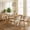 Beige Fabric + Natural Finish, variant on Christopher Knight Home Mid Century Dining Set for 4, Khaki Boucle Armchairs with 63" Walnut Wood Table