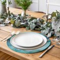 thumbnail image 6 of Round Placemats Ombre Green Teal Marble Texture 15 inch Set of 6 Table Mats for Dining Table Abstract Art Heat Resistant Non-Slip Kitchen & Home Decorative Place Mat Set, 6 of 8
