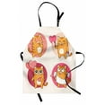 thumbnail image 1 of Kitty Apron, Cartoon Cats Illustration Kitten in Love Painting a Heart Carrying Romantic Balloons, Unisex Kitchen Bib with Adjustable Neck for Cooking Gardening, Adult Size, Multicolor, by Ambesonne, 1 of 4