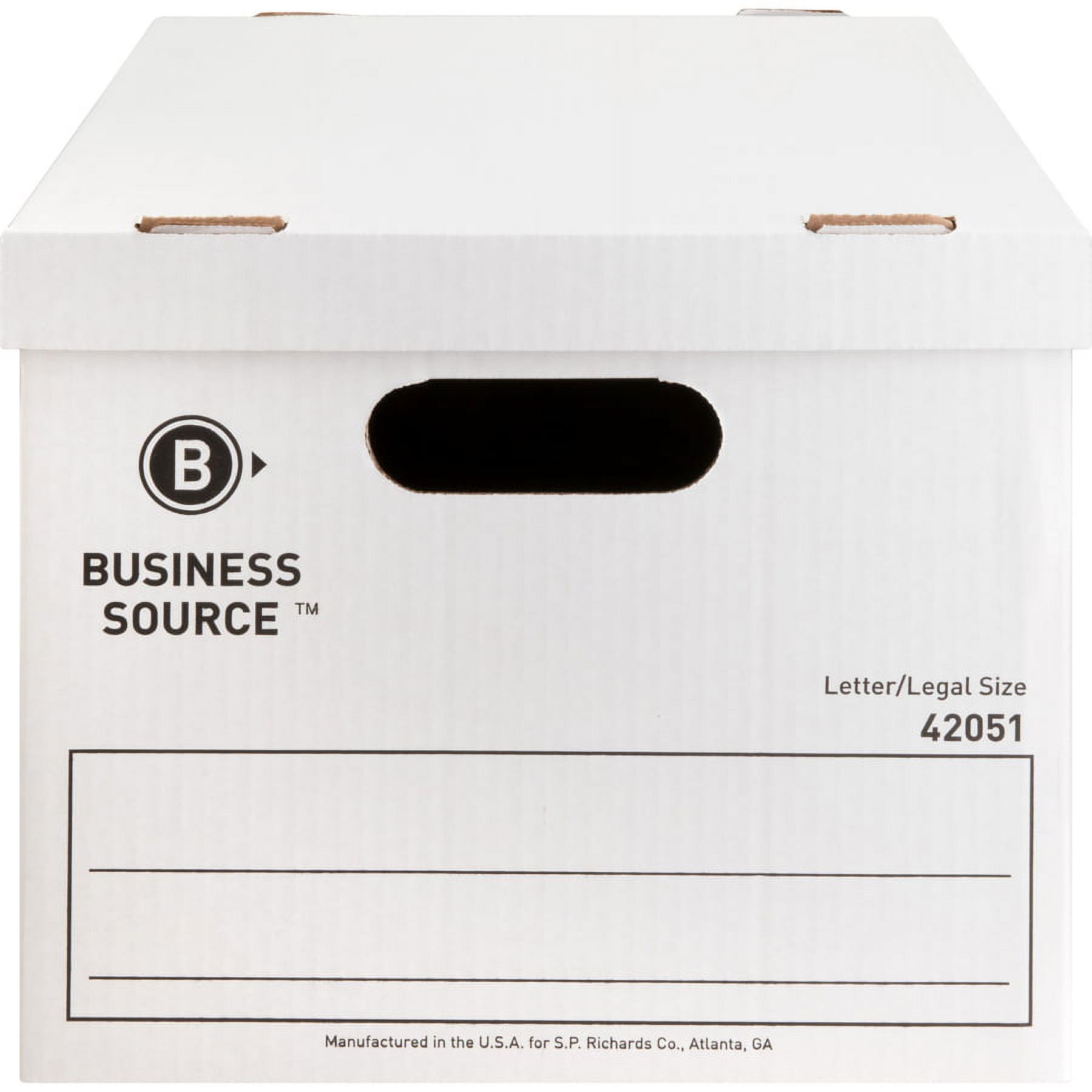 Business Source Economy Storage Box With Lid - External Dimensions: 12" Width X 15" Depth X 10"height - 350 Lb - Media Size Supported: Legal, Letter - Light Duty - Stackable - White - For File -