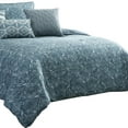 thumbnail image 2 of 7 Piece Queen Size Cotton Comforter Set with Geometric Print, Blue, 2 of 4