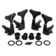 thumbnail image 1 of EeaseCA 4 PCS Sealed Bass Guitar Tuning Pegs Keys Tuner Machine Heads 2L2R with Mounting Screws Ferrules Bushings for Acoustic Electric 4 String Bass (Black/ Half Round), 1 of 7