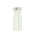 thumbnail image 6 of DecMode 12" Round Light Blue Ceramic Vase with White Vertical Stripes, 6 of 9