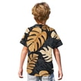 thumbnail image 5 of Abcomgle Boys Hawaiian Shirt Size 10-12 Tropical Palm Tree Print Tropical Shirts for Boys Button Down Short Sleeve Vacation Hawaiian Clothes for Boys,Dark Gray,9-10Years, 5 of 5