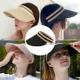 thumbnail image 5 of Sombrero de paja con protección solar para exteriores, con circunferencia de cabeza de 56 a 58 cm, con aleros grandes, antiultravioleta, para verano, 5 of 5