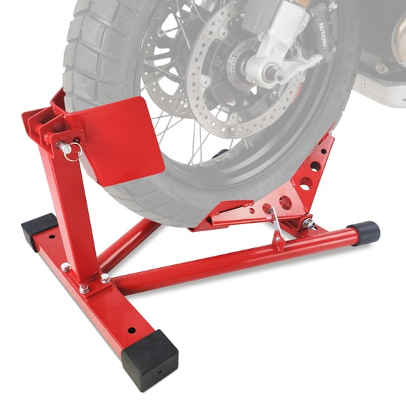 Universal Motorcycle Wheel Chock, Heavy Duty 1500 Lbs Capacity Steel Wheel Stand, Adjustable 12'' to 21'' Tire Fitment for Trailer, Truck Bed & Garage Storage, Fits Cruiser, Sport and Dirt Bikes