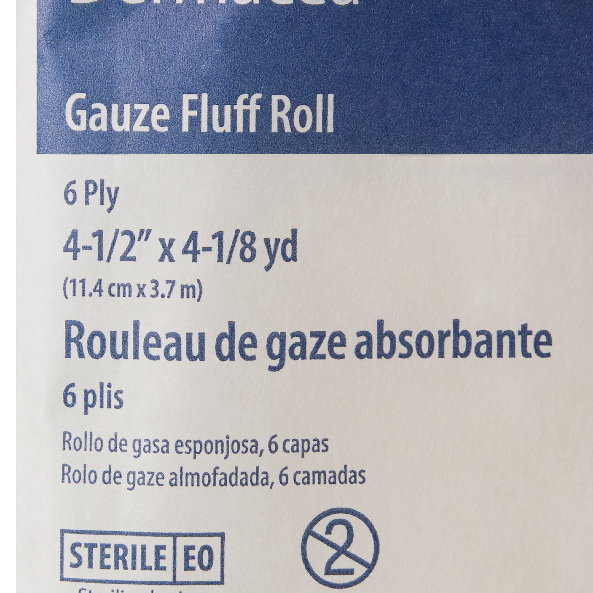 Dermacea Gauze Fluff Roll, Sterile, 6-Ply Fluff Bandage, 4 1/2 in x 4 1/10 yds, 60 Ct