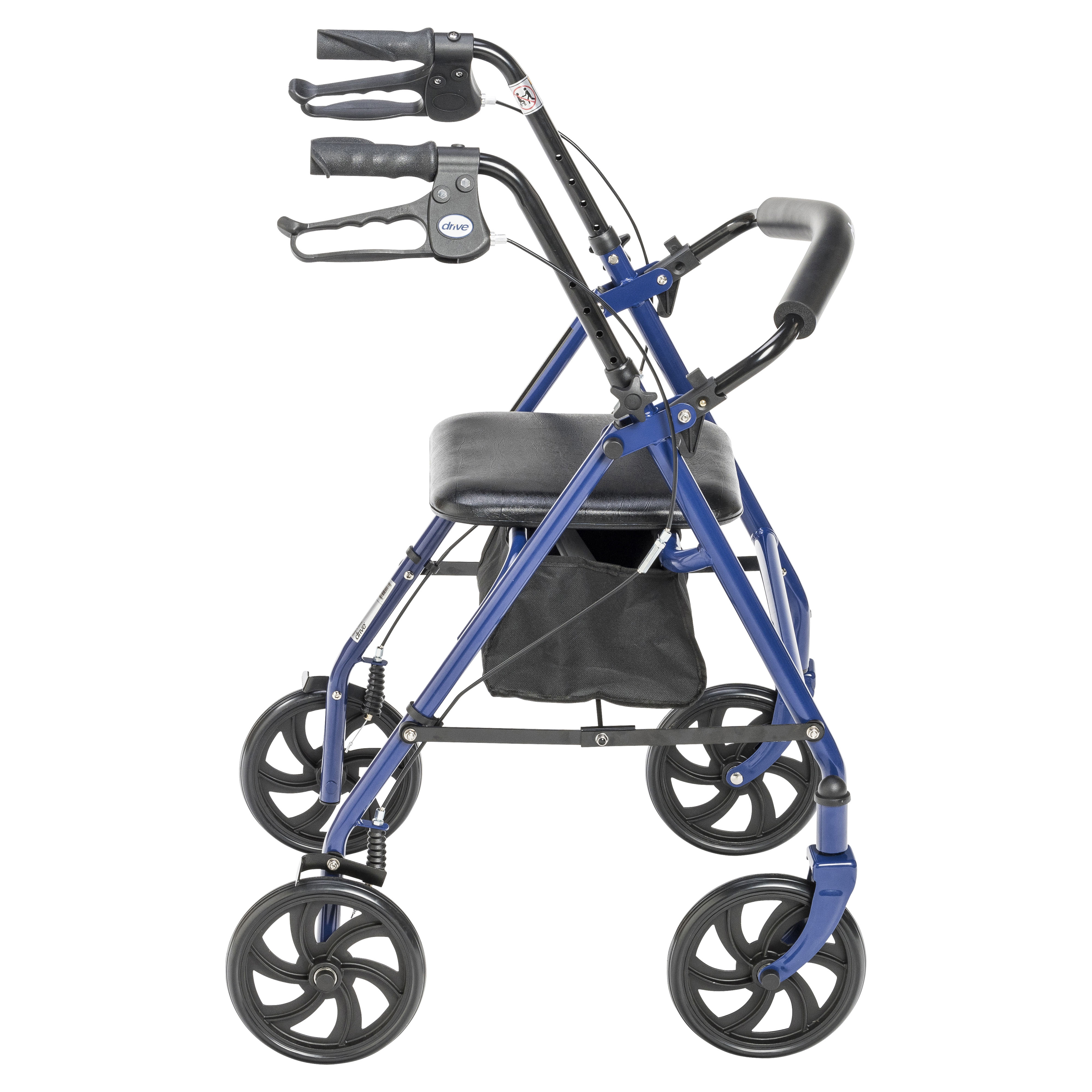 Drive Medical Four Wheel Rollator Rolling Walker with Fold Up Removable Back Support, Blue - image 3 of 9