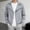 Gray, variant on Men's Biker Style Moto Jacket Lapel Collar Asymmetric Diagonal Zipper Lightweight Long Sleeve Casual Knit Coat Black