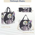 thumbnail image 6 of FORMRS Womens Corduroy Tote Bag Crossbody Shoulder Handbag with Pocket, White Skeleton, 6 of 7