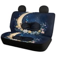 thumbnail image 2 of Pzuqiu Rear Bench Covers, Compatible with Automotive Seat Automotive Seats, Full Set Seat Covers for Cars for Sedans Truck Anti-Slip, Moon and floral pattern, 2 of 10