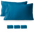 thumbnail image 1 of Bare Home Premium 1800 Ultra-Soft Double Brushed Microfiber Bulk Pack, Standard, 12 Pack, Medium Blue, 1 of 4