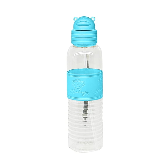 LACKUST Cute Water Bottle for Girls,Summer Sports Water Cup Women's Unbreak Portable Plastic Cup Large Capacity High Beauty Student Straw Cup Small 14.20z,Plastic,Sky Blue