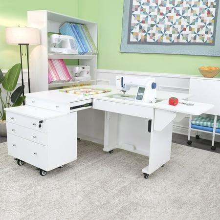 Kangaroo & Joey Dual Rail Electric Sewing Cabinet - Ash White