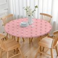 thumbnail image 3 of Pink Geometric Lattice Pattern Round Fitted Tablecloth with Elastic Edge,Dining Table Cover Waterproof,Outdoor Round Tablecloth for Camping,Dining,Indoor and Outdoor, 3 of 7