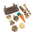thumbnail image 4 of Juego de juguetes para hámster, juguetes para masticar hámster, dientes, animales pequeños, juguetes molares, columpio de zanahoria, bola de ratán, juguete, funcionalidad inteligente, 4 of 8