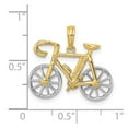 thumbnail image 2 of 22mm 14k Two-tone Gold 3-d Ten Speed Bicycle With White Moveable Tires Charm Pendant Necklace for Women, 2 of 2