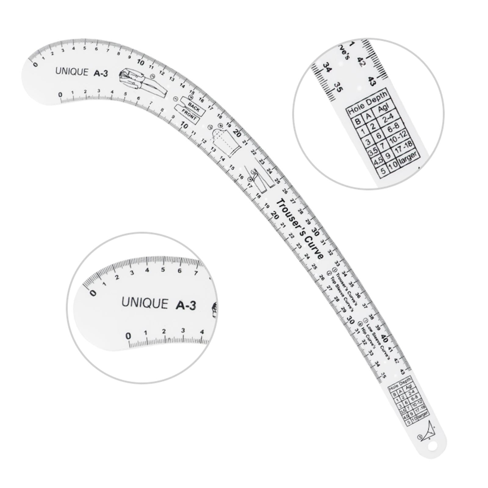 7Pcs Acrylic Sewing Ruler Multifunctional Ruler Needlework Clothing Craft Metric Ruler Sewing Template for Pattern Maker