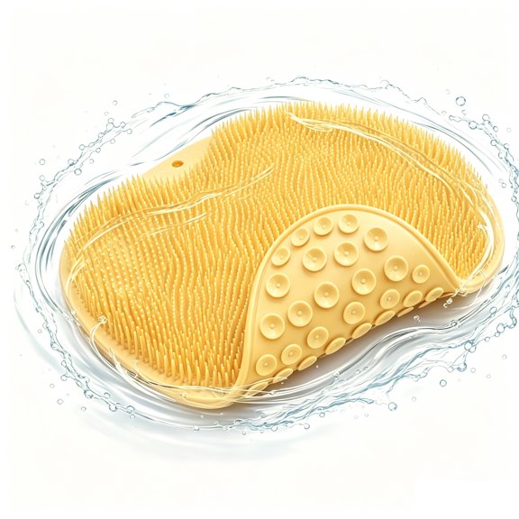 Shower Foot and Back Scrubber Mat,Wall Mounted Silicone Exfoliating Bath Wash Pad with Non-Slip Suction Cups for Men and Women