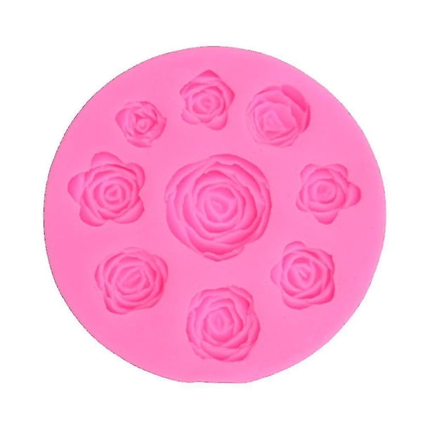 Molde para hornear Diy, molde de silicona para pastel de Fondant, molde de Chocolate rosa de 9 agujeros