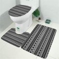 thumbnail image 2 of Black Geometric Triangle Diamond Pattern Bathroom Rugs Sets 3 Piece,Toilet Cover Set,Absorbent Non Slip Bathroom Mats Sets with U-Shaped Contour Rug Toilet Rug Set, 2 of 5
