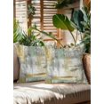 thumbnail image 1 of Outdoor Pillows Waterproof, Yellow Sage Green Grey Bedding Throw Pillows with Insert for Couch Sofa Bed, Modern Abstract Oil Painting Vintage 18x18 Inch Pillowcases Decorative Patio Pillow Set of 2, 1 of 2