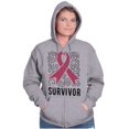 thumbnail image 5 of Survivor Breast Cancer Pink Ribbon Zip Hoodie Sweatshirt Women Brisco Brands M, 5 of 6