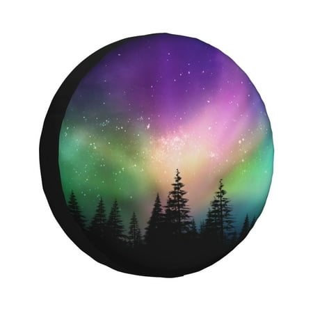Zeuib Northern Lights Tire Cover Wheel Cover Spare Tire Cover Anti-UV Waterproof spare tire cover for Trailers RV Truck and Camper-17 inch