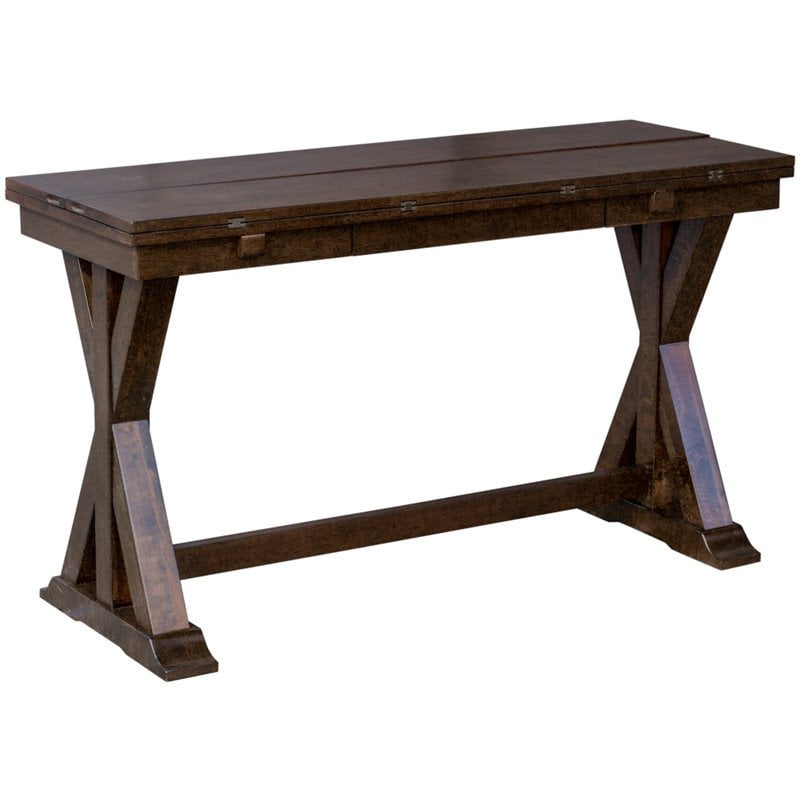 A-America Brooklyn Heights Flip Top Dining Table in Dark Warm Gray