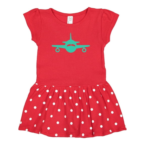 Inktastic Cute Teal Airplane Gift Baby Girl Dress