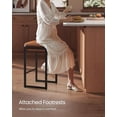 thumbnail image 6 of Collection - Bar Stools Set of 2, Counter Height Bar Stools, Synthetic Leather with Stitching, Mid-Century Modern Counter Stools, 26-Inch Tall, Kichen Home Bar Dining Room, 6 of 8