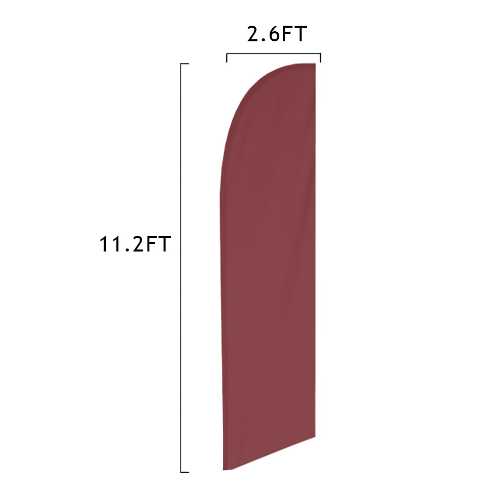 Vispronet - Maroon Solid Feather Flag Kit - 13.5ft Knitted Polyester Swooper Flag with Pole Set and Ground Spike - Dyed in The USA
