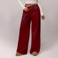 thumbnail image 2 of Women's Wide Leg Sweatpants Thick Thermal Drawstring Pants Side Pockets, Elastic Waist, Solid Color, High Waisted Baggy Pants, Straight Leg Trousers, For Daily Wear, Streetwear, 2 of 9