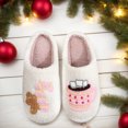 thumbnail image 3 of Christmas Gingerbread Man Candy Cocoa Cup Slippers for Women Men, Plush Warm Cotton House Shoes for Autumn Winter Xmas Gifts (36-37), 3 of 10