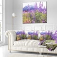 thumbnail image 2 of Designart Meadow in Alaska with Purple Flowers - Floral Throw Pillow - 16x16, 2 of 4
