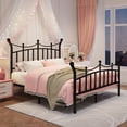 thumbnail image 4 of Amolife Full Bed Frame, Metal Platform Bed with Crown-Shaped Headboard and Footboard, 12.6'' Under-Bed Storage Space, No Box Spring Needed, Black, 4 of 12