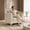 Beige Faux Leather, variant on LLappuil Modular Sectional Sofa, 4 Seat Velvet Sofa Couch Convertible Sofa Bed for Living Room Red