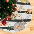 thumbnail image 5 of GZHJMY Pumpkin Stripe Christmas Tree Skirt 48" Christmas Decorations Indoor Outdoor Tree Skir for Home Holiday Party Decorations Gift, 5 of 5