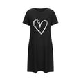 thumbnail image 4 of yievot Nightgowns for Women Valentine's Day Night Shirts Crew Neck Sleepshirt Heart Print Loungewear Sleepwear, 4 of 4