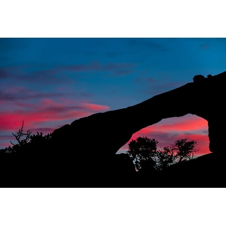 Twilight Cherry Arch LAMINATED POSTER Sandstone Arch Rock Sunset Twilight Landscape Poster Print 24 x 36 ()