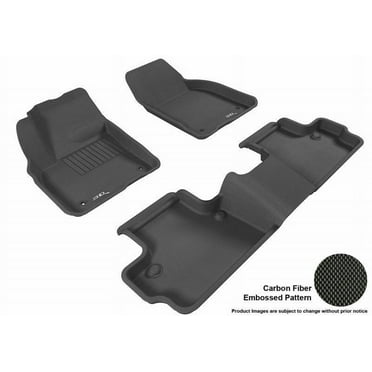 3D MAXpider 2007-2013 Fits Volvo C30 1st Row 2nd Row Kagu Carbon Fiber Embossed Pattern Black Floor Mat L1VV00701509